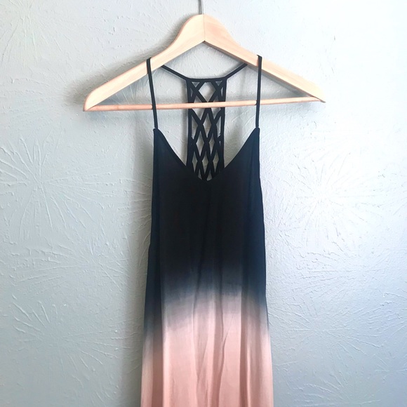 Lulu’s Dip Dye Ombré Maxi Dress with Lattice Back Detail, Size M - Picture 5 of 7
